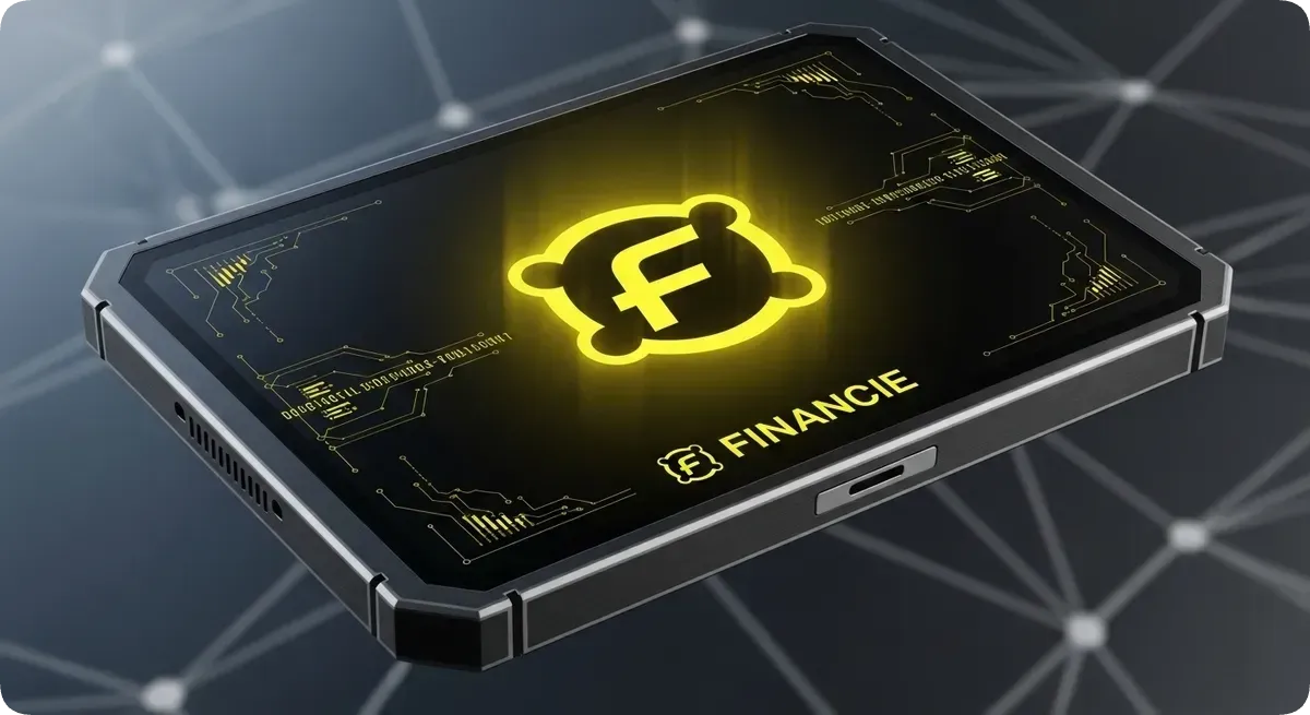 デジタルデバイス上のFiNANCiEロゴ