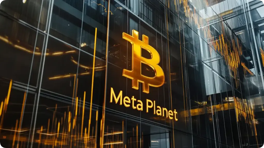 ビットコインのシンボルの下に刻まれたMetaPalanetの文字