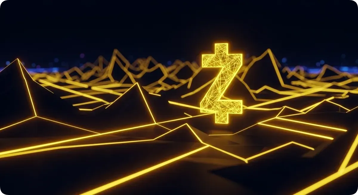 ネオンに輝く Zcash シンボル:デジタル・フロンティア