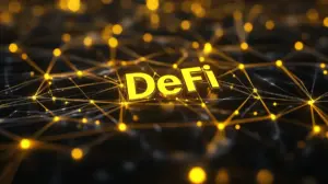 DeFiのロゴとネットワークのイメージ