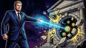 エリック・トランプ氏が銀行の仮想通貨法案妨害を非難する象徴的な画像