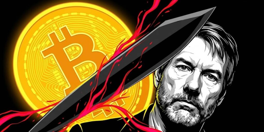 マイケル・セイラーとビットコインが切り離されるイメージ
