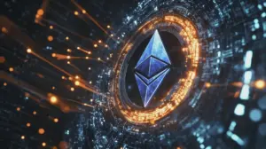 イーサリアムのロゴを耐量子技術の盾で守るイメージ