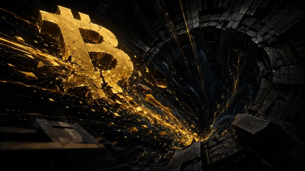 仮想通貨VCの参加企業数が激減し、吸い込まれるように減少するイメージ