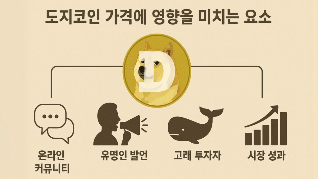 AI가 그린 도지코인 전망 호재 요소에 대한 인포그래픽