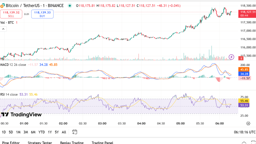 트레이딩뷰에서 확인하는 비트코인 MACD 및 상대강도지수