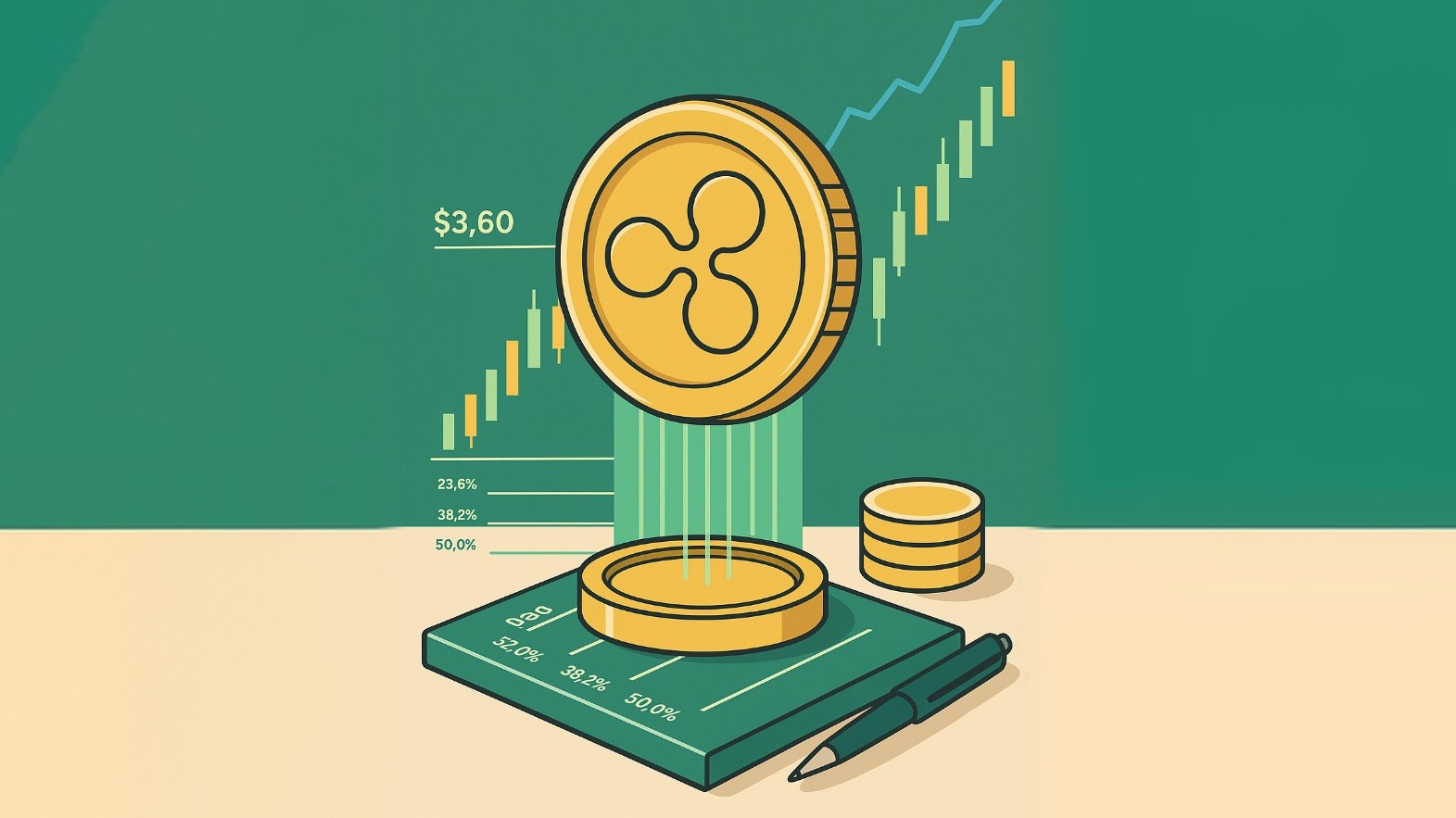 리플(XRP), 피보나치 되돌림 3.60달러 도달 신호 포착···강세 랠리 전망