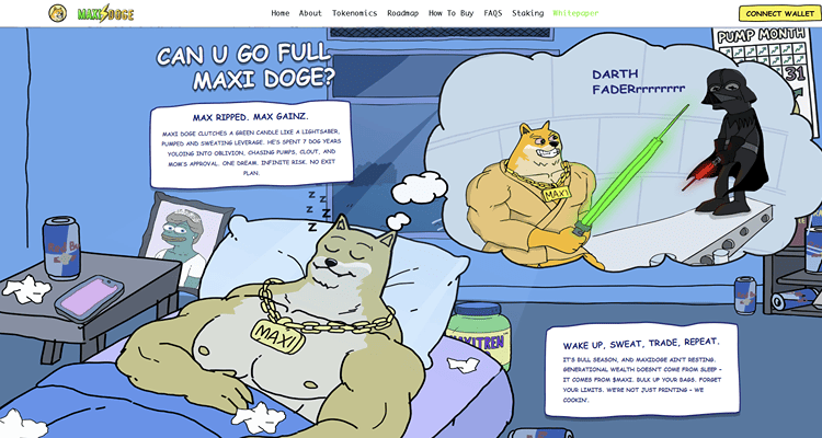 2. Maxi Doge ($MAXI) – memecoin, sukurtas tapti nauju Doge eros lyderiu