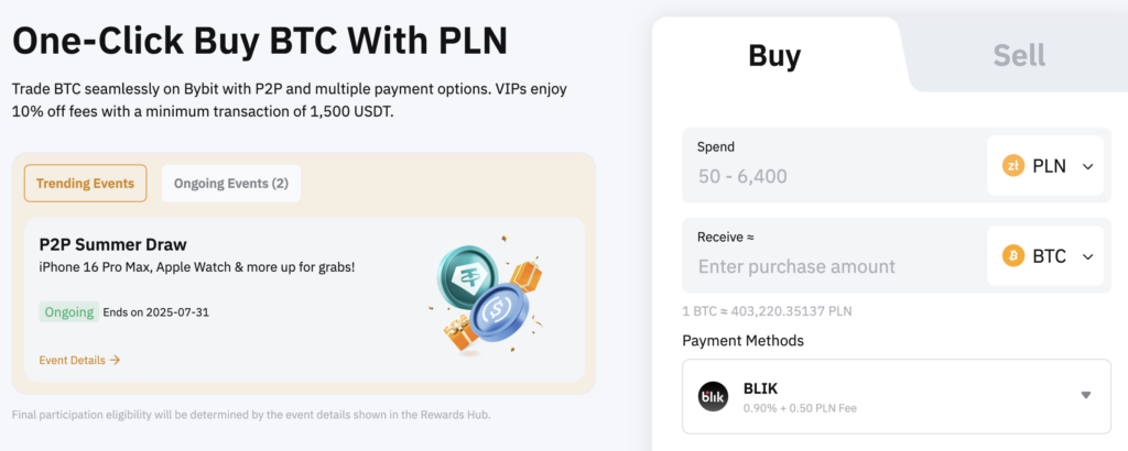 bybit btc za złotówki