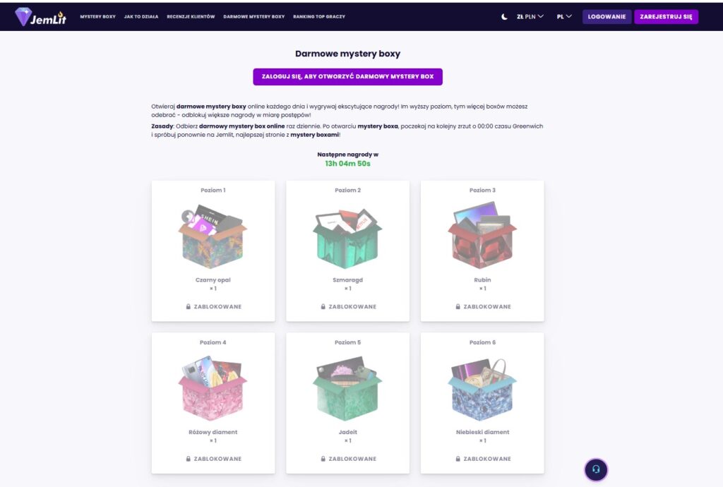 darmowe mystery boxy jemlit