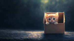 mystery box pudełko niespodzianka z kotkiem