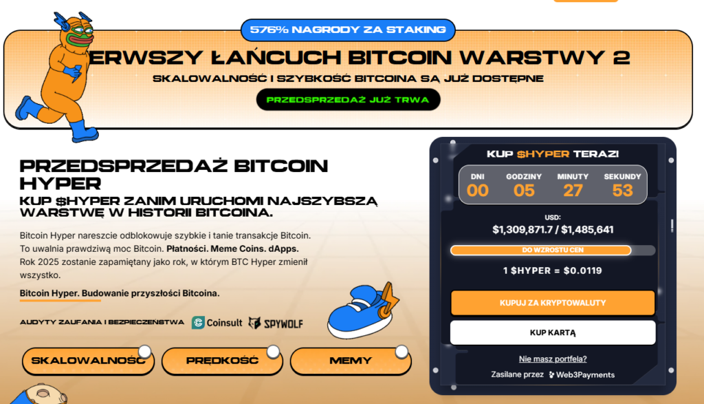 Bitcoin Hyper strona główna. 