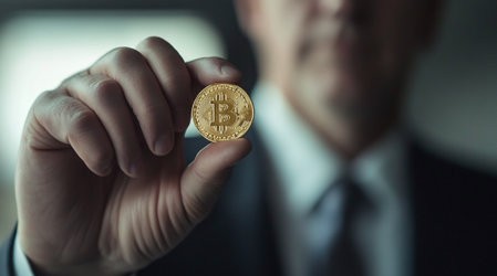 bitcoin w ręce