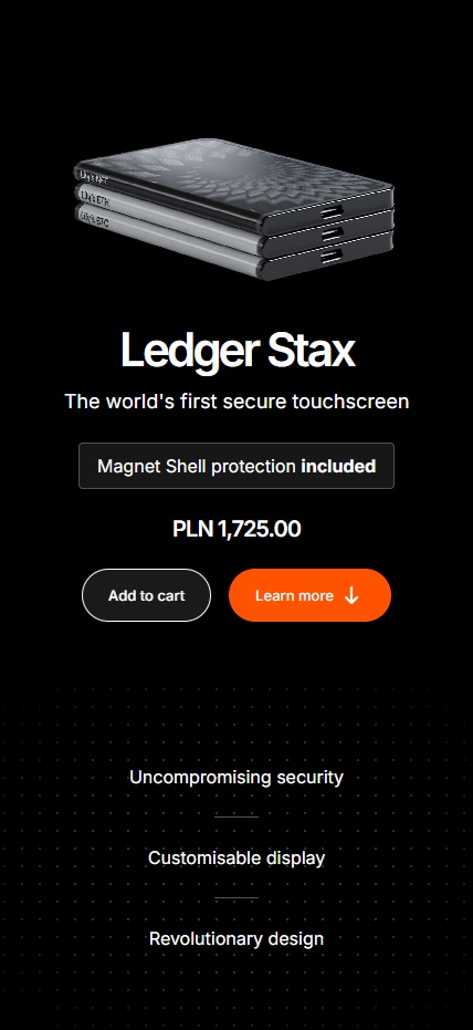 najlepszy portfel krypto Ledger Stax