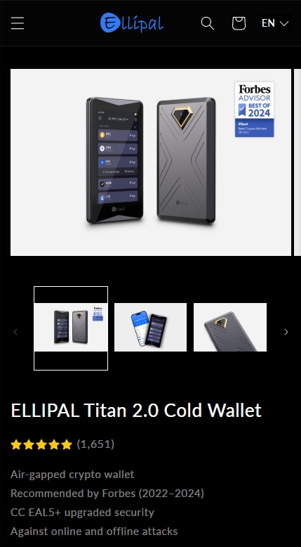 portfele kryptowalut ellipal titan 2.0