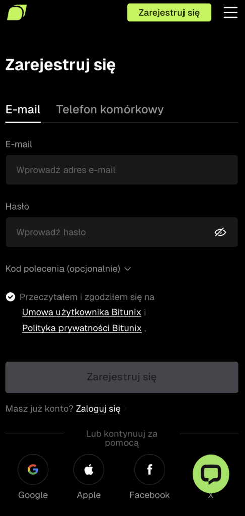 rejestracja krok 1