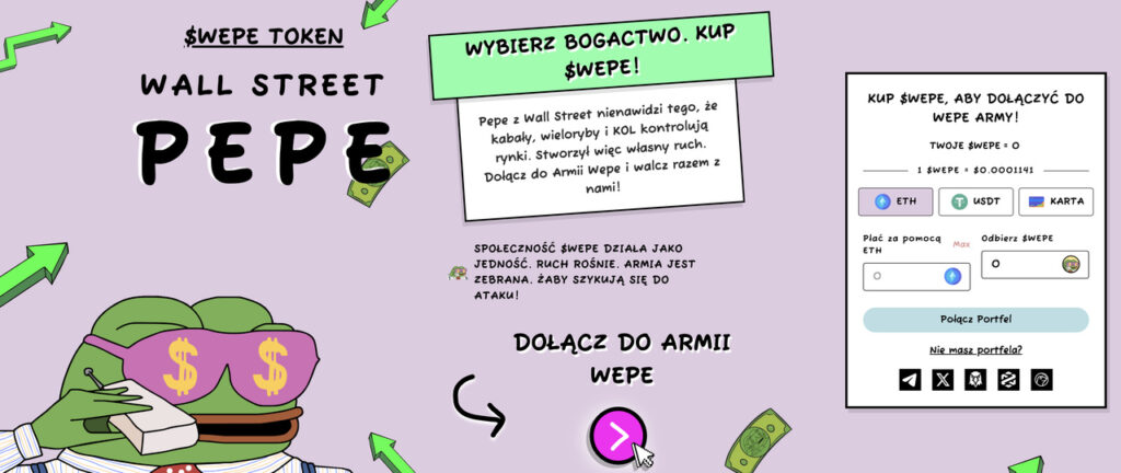 wall street pepe strona głowna taniej kryptowaluty z potencjałem