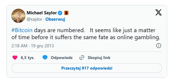 Saylor stosuje strategię systematycznych zakupów BTC