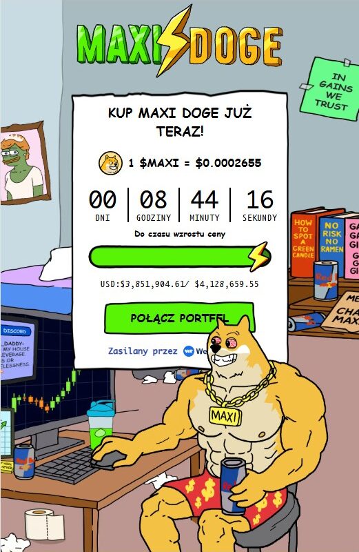 maxi doge strona główna przedsprzedaży widok mobilny