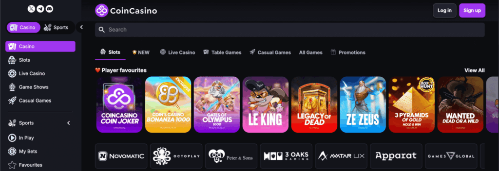 coincasino kasyno bez weryfikacji