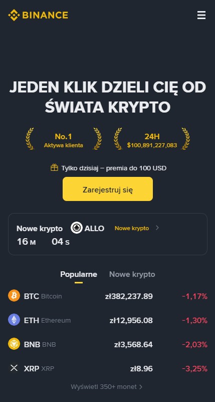 margin trading binance giełda kryptowalut strona główna