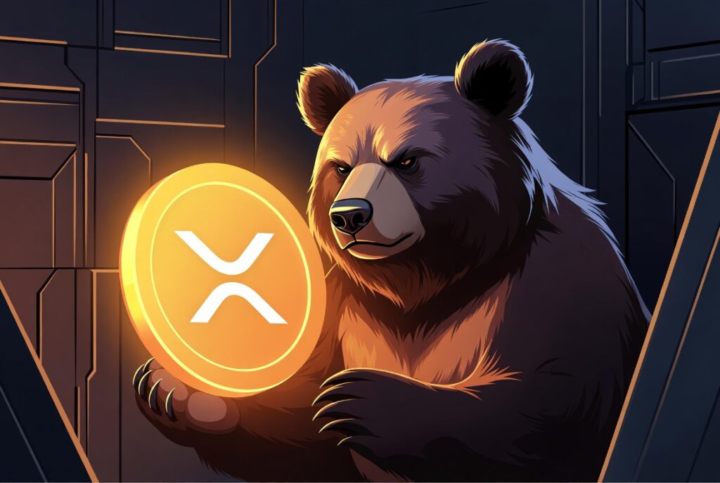 prognozy XRP: niedźwiedź trzymający w łapach token XRP