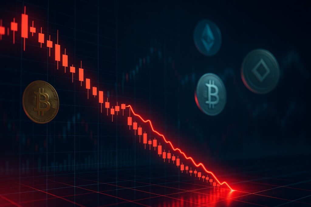 spadek kryptowalut dzisiaj krach na krypto wykres notowania