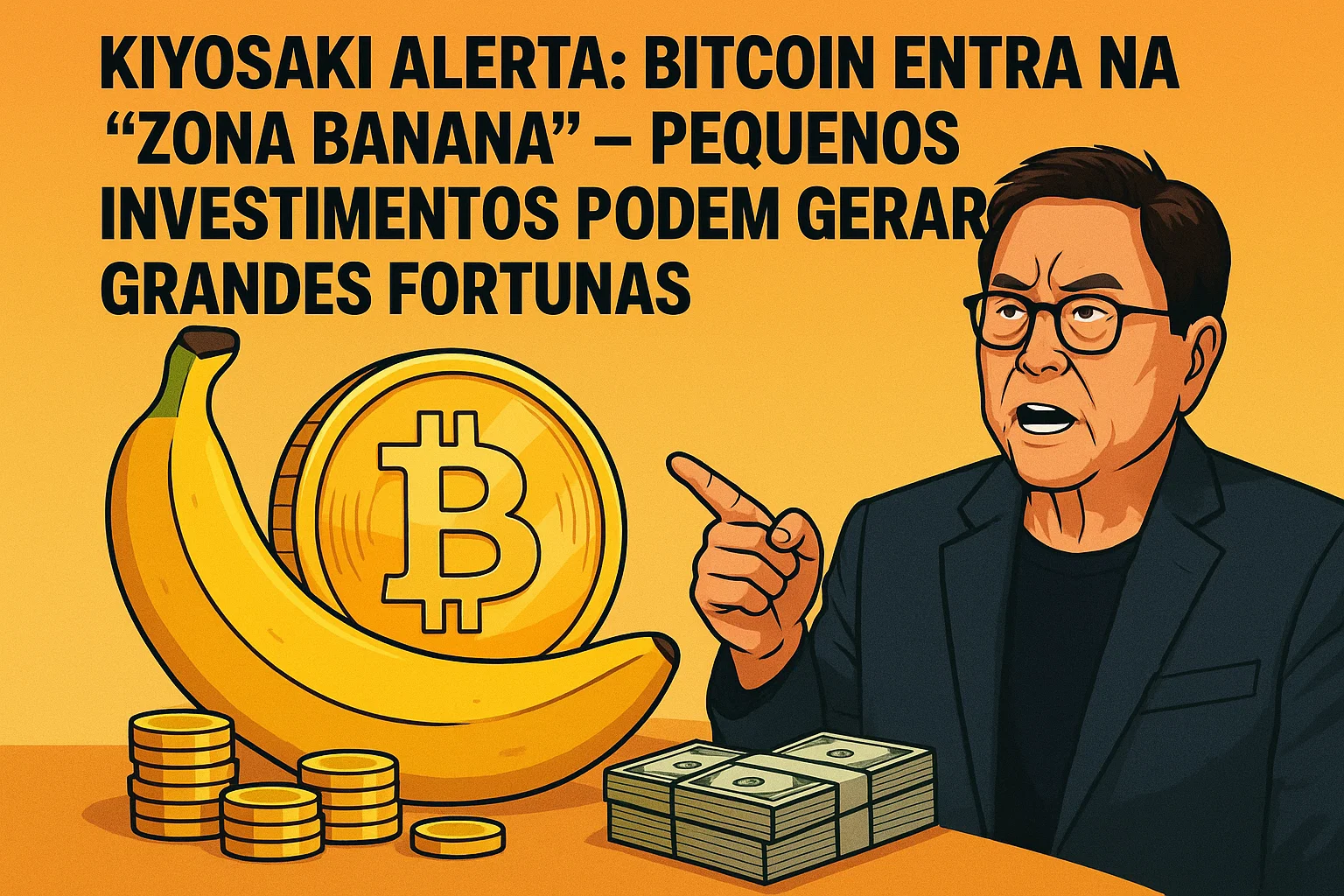 Kiyosaki alerta: Bitcoin entra na “Zona Banana” – Pequenos investimentos podem gerar grandes fortunas