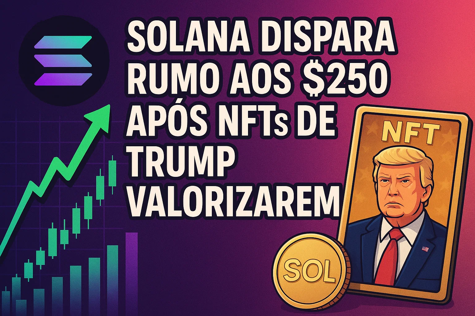 Solana dispara rumo aos $250 após NFTs de Trump valorizarem