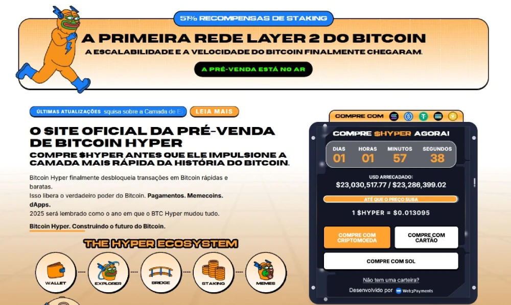 bitcoin hyper 23 milhões de dólares pré-venda