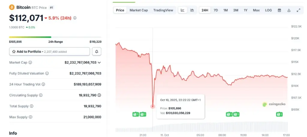 maior crash cripto da história - BTC em queda