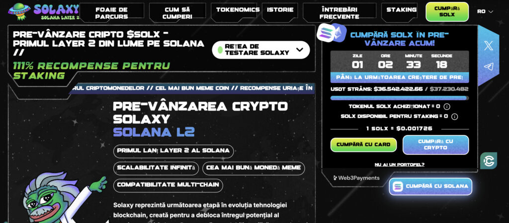 Solaxy - criptomonede noi