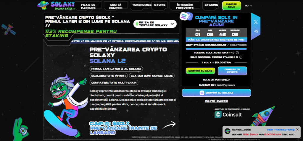 Solaxy - pagina de presale