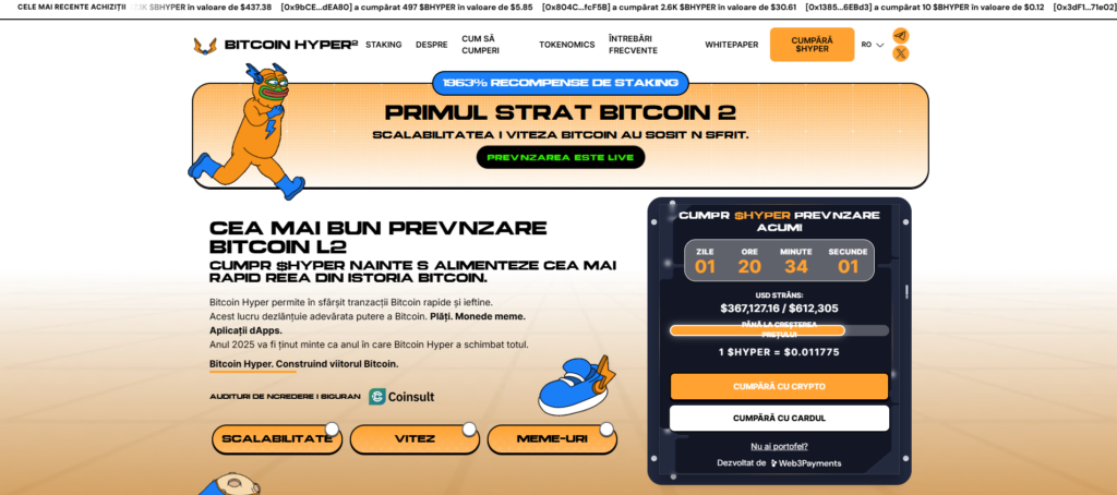 BTC Hyper pagina oficială de presale
