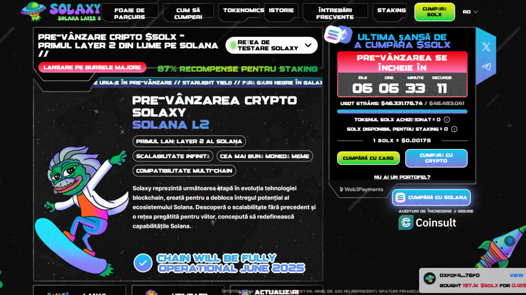 Solaxy pre-vânzare