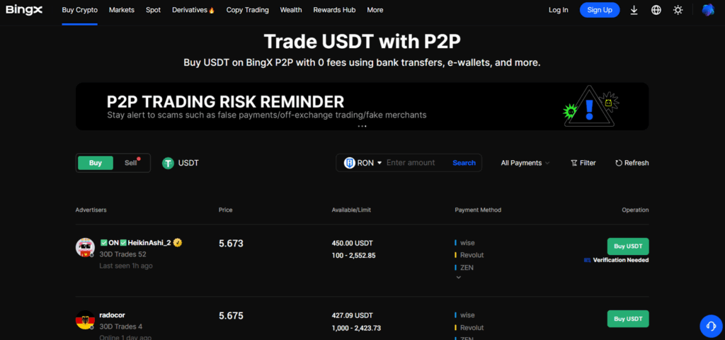 BingX - P2P crypto exchange