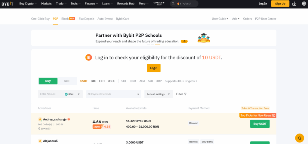 ByBit - P2P crypto exchange
