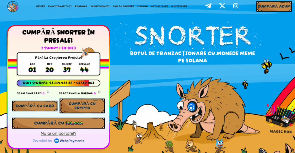 Snorter Token - pagina de pre-vânzare