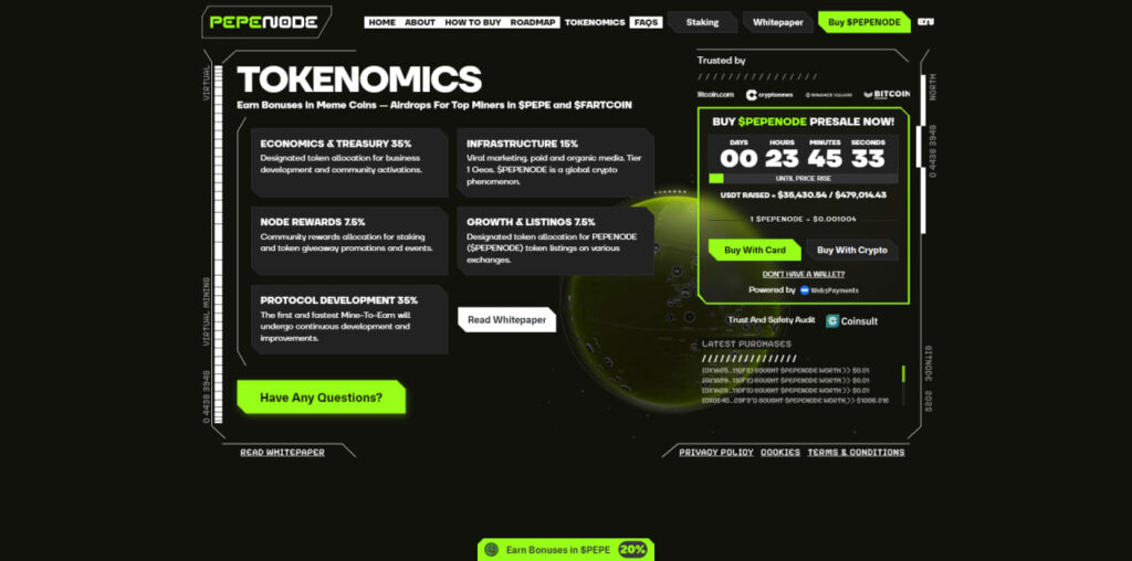 PepeNode tokenomics