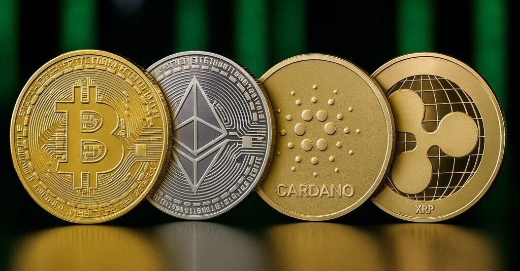 Bitcoin, Ethereum, XRP și Cardano