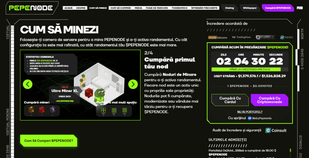 PEPENODE pagina de pre-vanzare