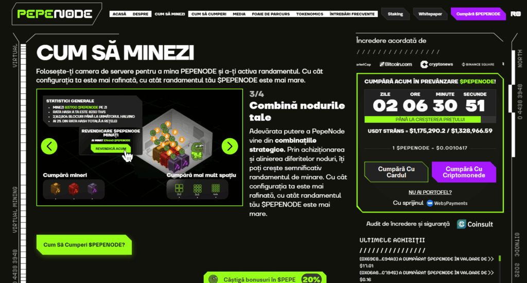 PEPENODE - pagina de pre-vânzare