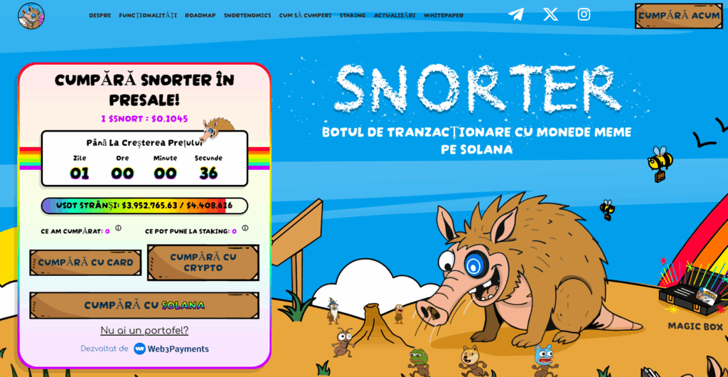 Snorter Token - pagina de pre-vânzare