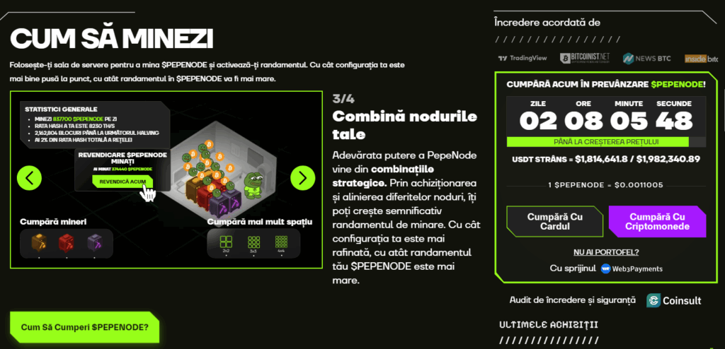 PEPENODE minare de meme coins