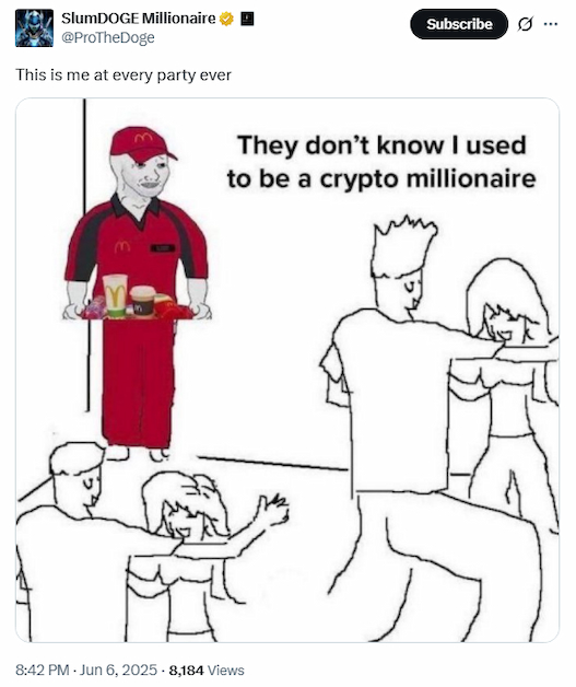 скриншот поста «DOGE-миллионера» из социальной сети X