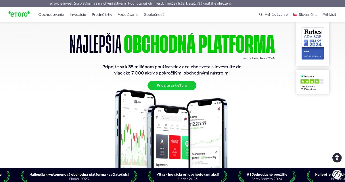 eToro najlepšia kryptoburza