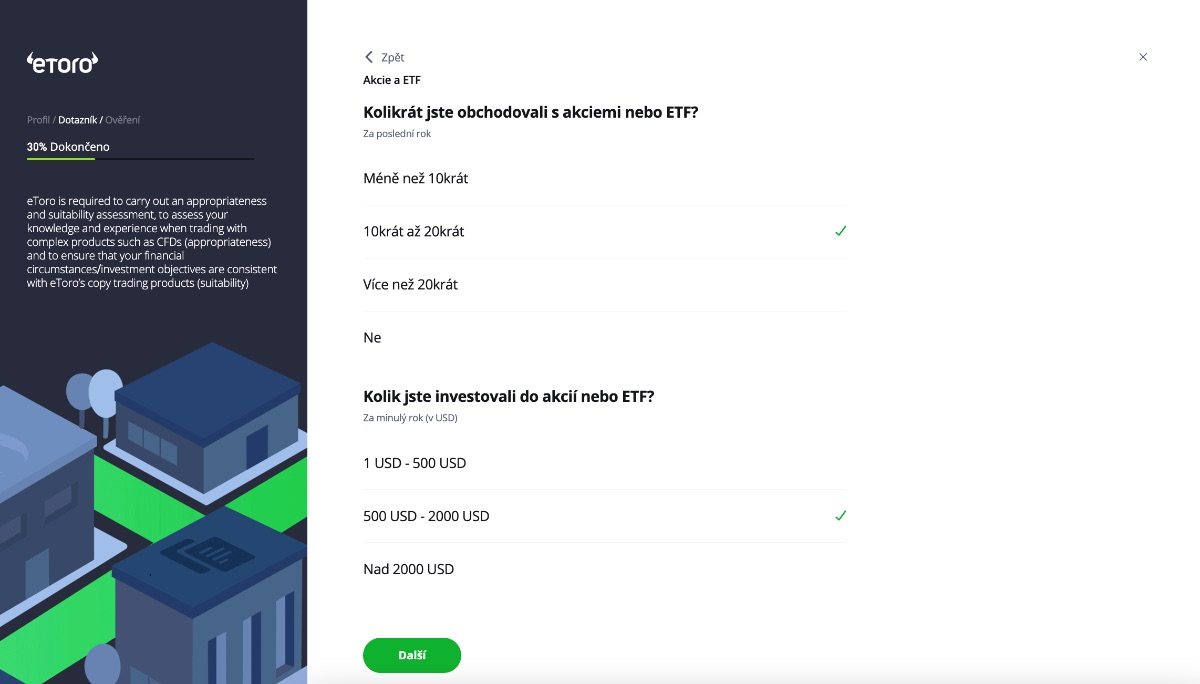 kryptoburza eToro nastavenie profilu