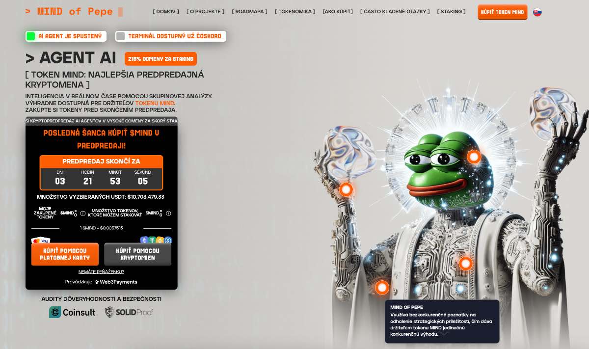 Mind of Pepe top kryptomeny predpredaj