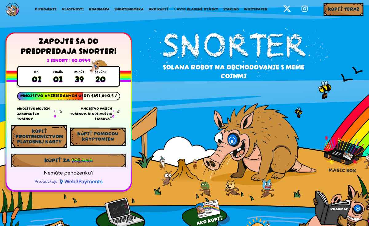 Snorter Token SNORT najlepšie Solana meme coiny