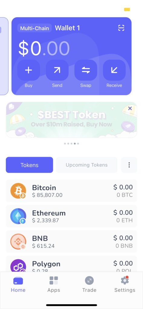 ดาวน์โหลดแอป Best Wallet และตั้งค่าเริ่มต้น